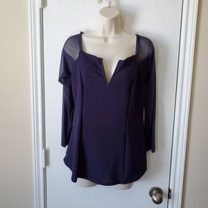 Lilian Off Shoulder V Neck Shimmer Top